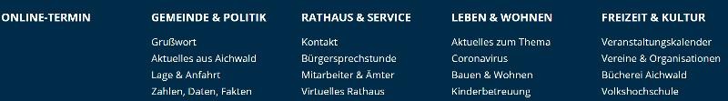 Footer mit Seitenstruktur